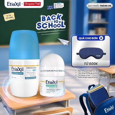 Combo Lăn Khử Mùi Etiaxil Bảo Vệ Kép 50ml và Lăn Khử Mùi Ngăn Mồ Hôi Etiaxil 15ml