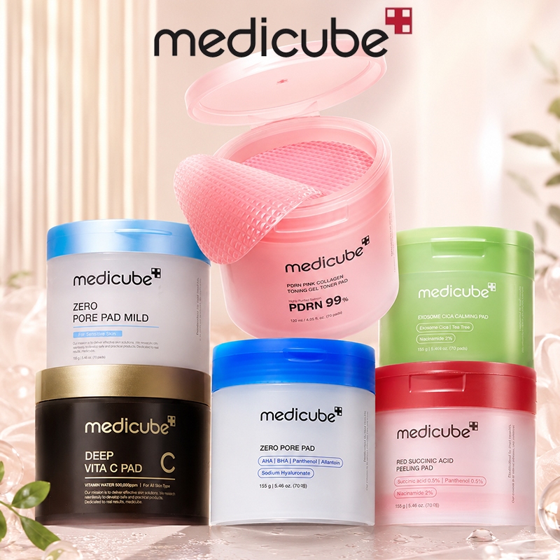 Medicube Toner Pad 70ea / Zero Pore Pad 2.0 / PDRN Pink Collagen Toning Gel Toner Pad / Red Succinic