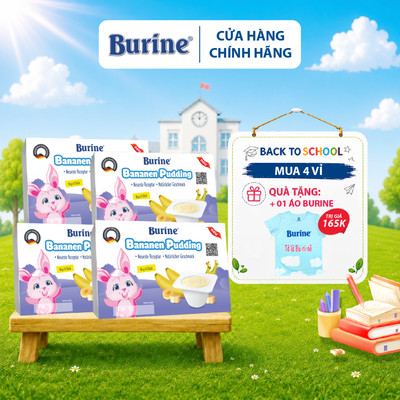 Pudding Burine Vị Chuối Dành Cho Trẻ Từ 6 Tháng Tuổi - Cung Cấp Vitamin, Bổ Sung Năng Lượng