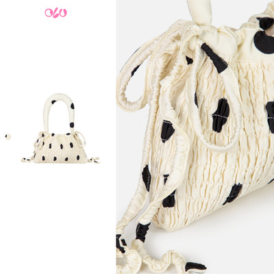 Túi xách vải OLV chấm bi Cream Dot Silky Hand Bag phù hợp mùa hè đi chơi đi làm
