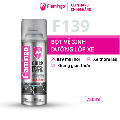 Xịt khử mùi khử khuẩn trong xe ô tô Flamingo F139 220ml hương chanh giúp xe luôn thơm mát, sạch thoáng