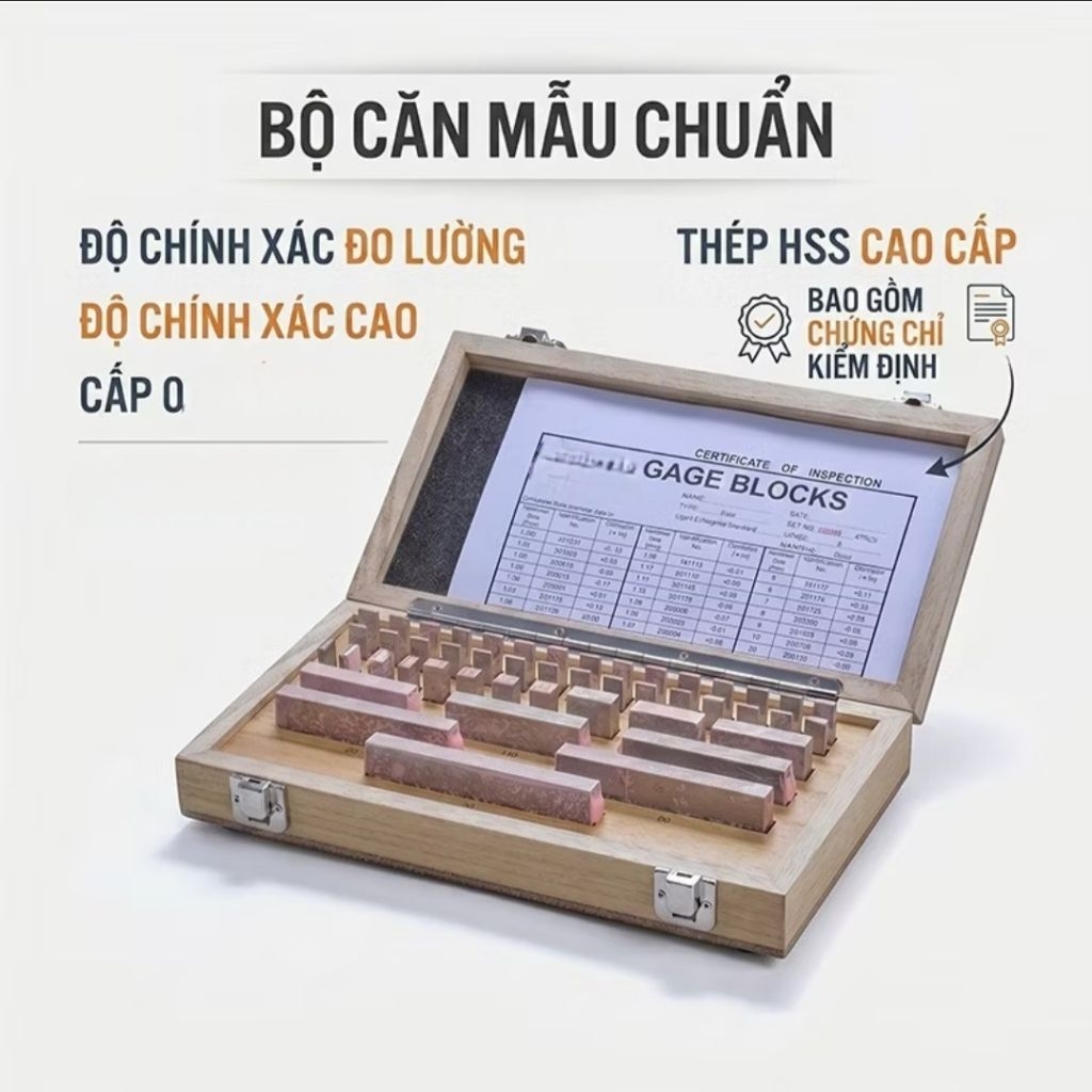 Bộ căn mẫu chuẩn Gauge Block grade 0 dùng hiệu chuẩn dụng cụ đo