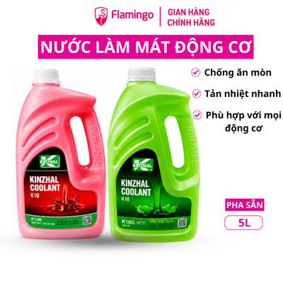 Nước làm mát động cơ ô tô màu đỏ/ xanh FLAMINGO Kinzhal 5 lít Nước làm mát đã pha sẵn, tăng tuổi thọ xe