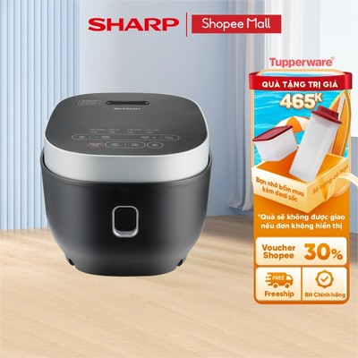Nồi Cơm Điện Tử Sharp KS-COM1029MV-SL - Dung Tích 1.0L - 10 Chế Độ Nấu Đa Năng - Lòng Nồi Chống Dính - Chính Hãng