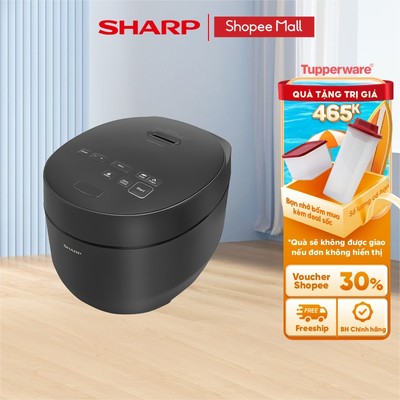 Nồi Cơm Điện Tử Áp Suất Sharp KS-TW181V-B - Dung Tích 1.8L - Lòng Nồi Dày 4mm Chống Dính Daikin - 15 Chế Độ Nấu - Chính
