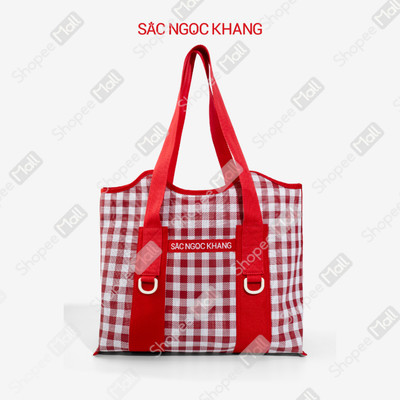 Túi Lưới Đeo Vai Đỏ Sắc Ngọc Khang - Túi Đa Năng Đựng Mỹ Phẩm Tiện Lợi Đi Du Lịch, Đi Học, Đi Làm