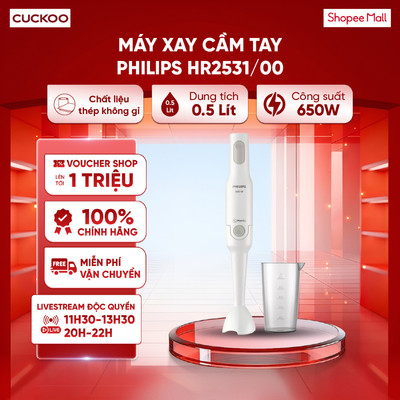 Máy xay cầm tay Philips HR2531/00 650W - Cối xay 0.5L đi kèm