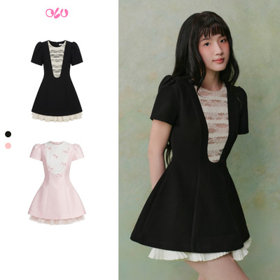 Đầm OLV chiết eo đứng form thanh lịch A Line White Layered Mini Dress nhiều màu phù hợp đi tiệc