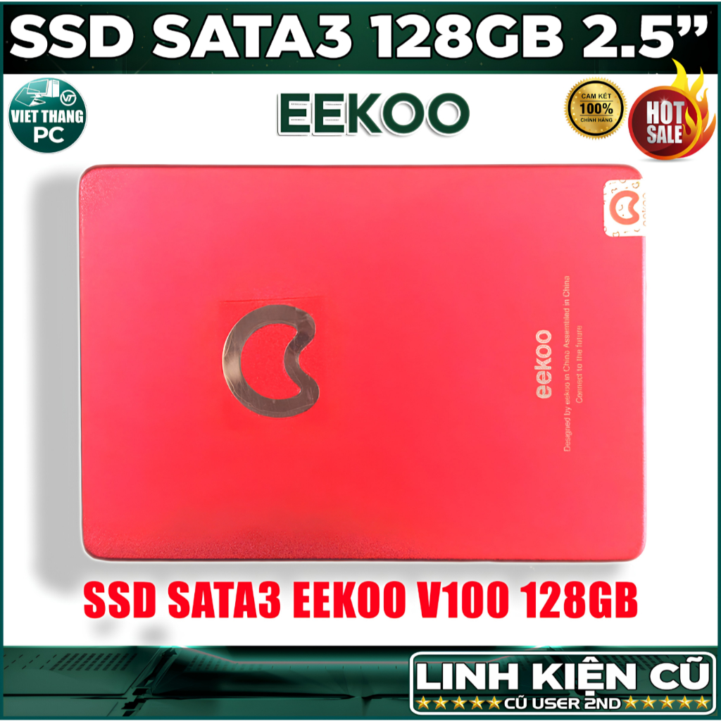 Ổ cứng SSD 128GB Eekoo V100 Vỏ nhôm SATA3 2.5" SSD cũ đã qua sử dụng ( Cũ - 2nd )