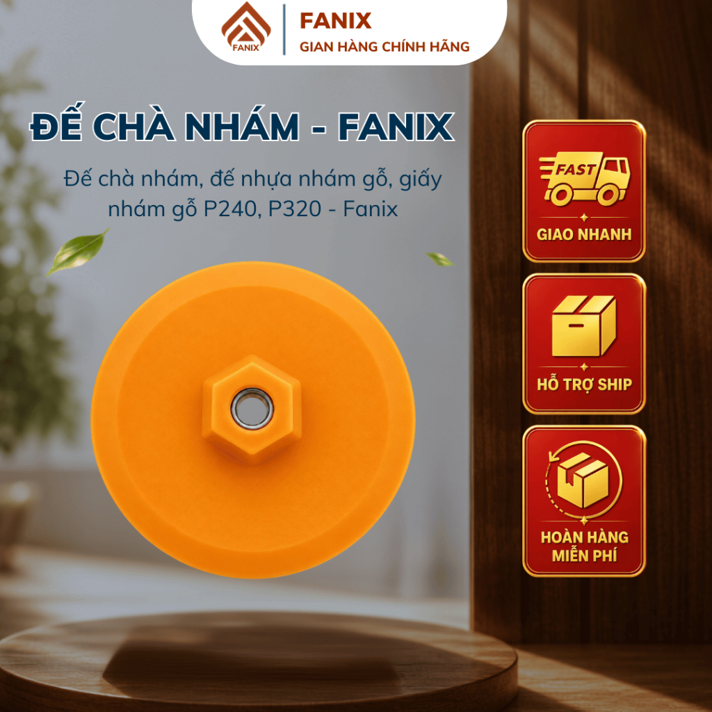 Đế chà nhám, dán giấy nhám, mặt dính và giấy nhám tròn 10cm P240, P320