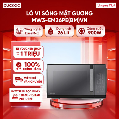 Lò vi sóng Toshiba MW3-EM26PE(BM)VN 26L - 11 mức công suất - Rã đông, hâm nóng