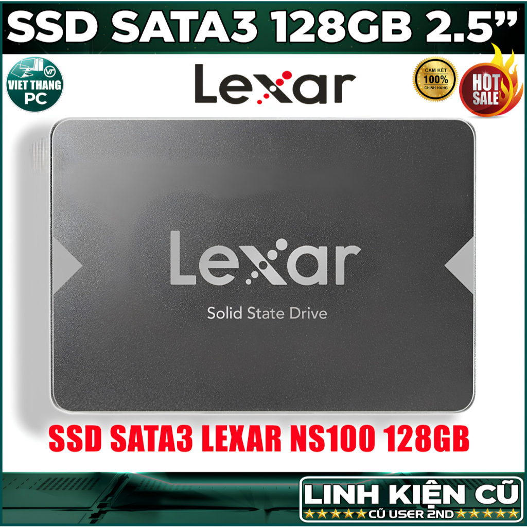 Ổ cứng SSD Lexar NS100 128GB 2.5" SATA 3 SSD cũ đã qua sử dụng ( Cũ - 2nd )