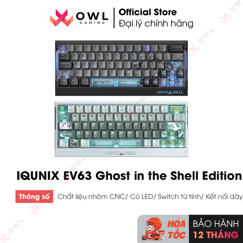 Bàn phím IQUNIX EV63 Ghost in the Shell Edition (hàng chính hãng)