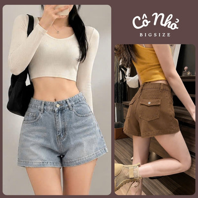 Quần Short Jean Bigsize Nữ Form Ngắn Nhiều Màu Vải Denim Tôn Dáng Cho Chubby Q589