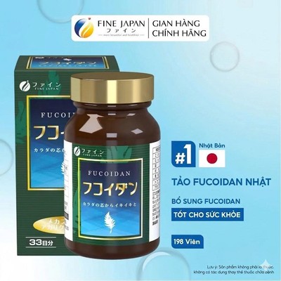 Tảo Fucoidan Nhật bổ sung fucoidan tốt cho sức khỏe FINE JAPAN Lọ 198 Viên