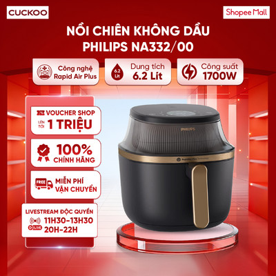 Nồi chiên không dầu Philips NA332/00 6.2 lít  1700W - Công nghệ RapidAir Plus
