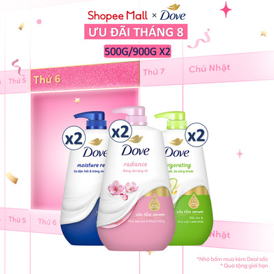 Combo 2 Sữa Tắm Serum Dove Pro-Ceramide Giúp Da Đàn Hồi Và Căng Bóng 500g/900g