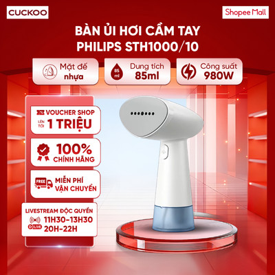 Bàn ủi hơi nước cầm tay Philips STH1000/10 - Diệt khuẩn và loại bỏ mùi hôi