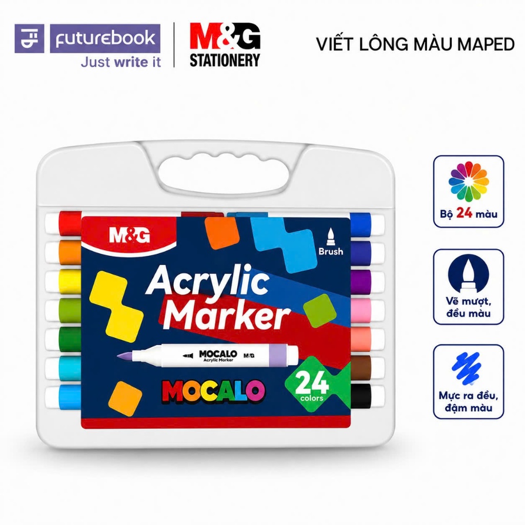 Bút Sáp Màu FUTUREBOOK - Maped Color'Peps 24 Màu, Thân Tam Giác Dễ Cầm, Hộp 24 Cây