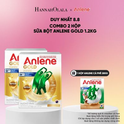[Deal độc quyền Hannah Olala] Combo 2 hộp sữa bột Anlene Gold hương vani hộp 1.2kg/lon