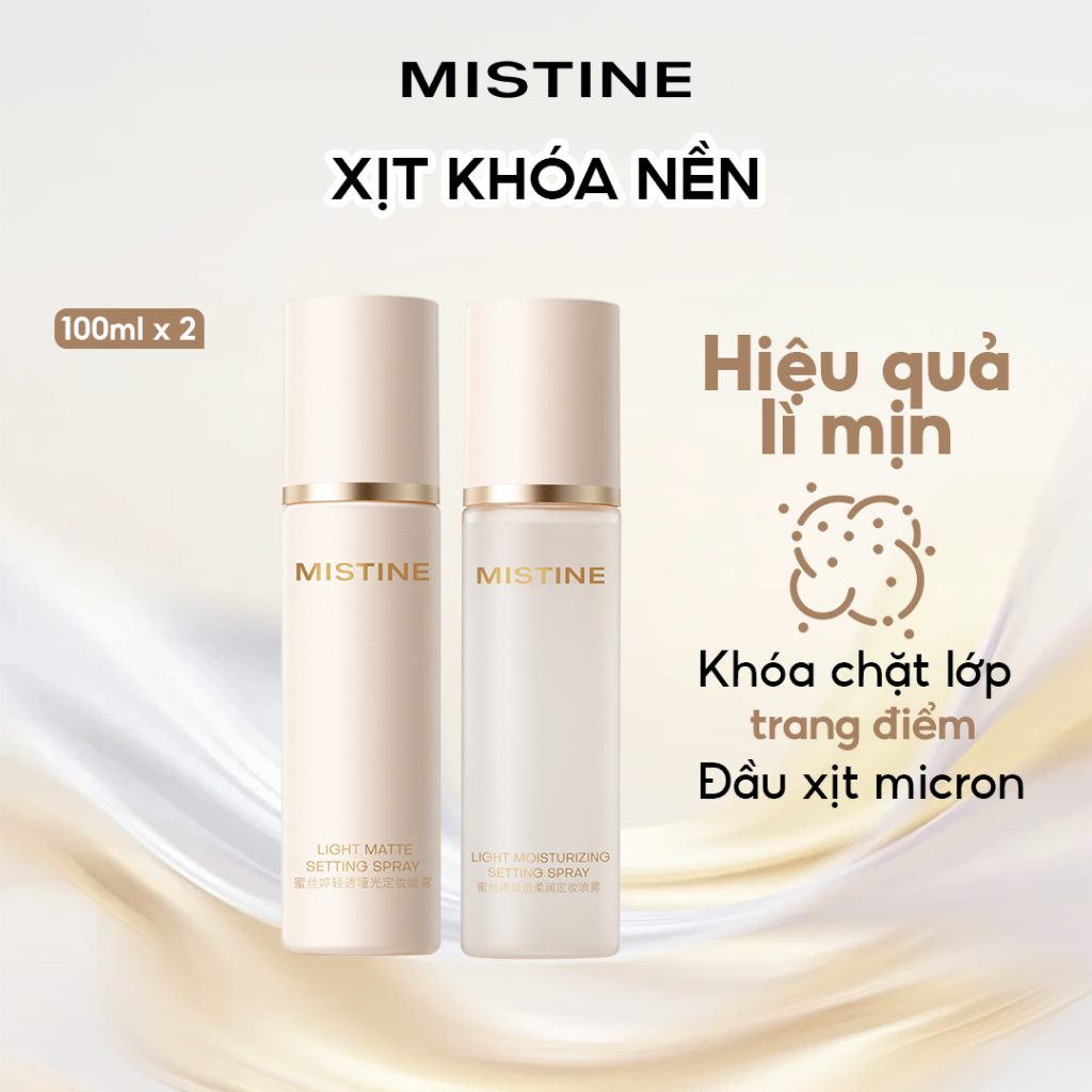 COMBO 2 xịt khoá makeup MISTINE xịt khoá nền Hiệu quả lì mịn 100ml*2