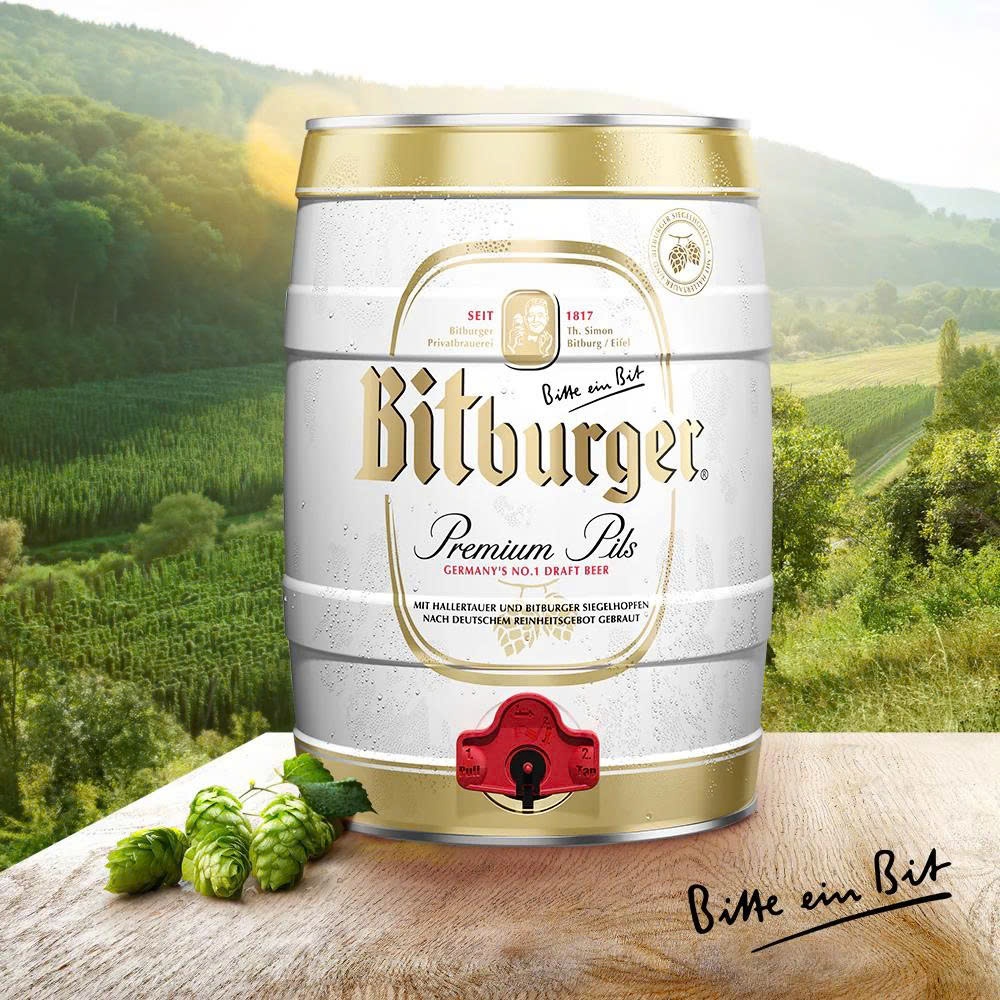 [Bom + Bắp] Bia Bitburger Premium Pils bia Đức bình 5L Nồng độ 5%