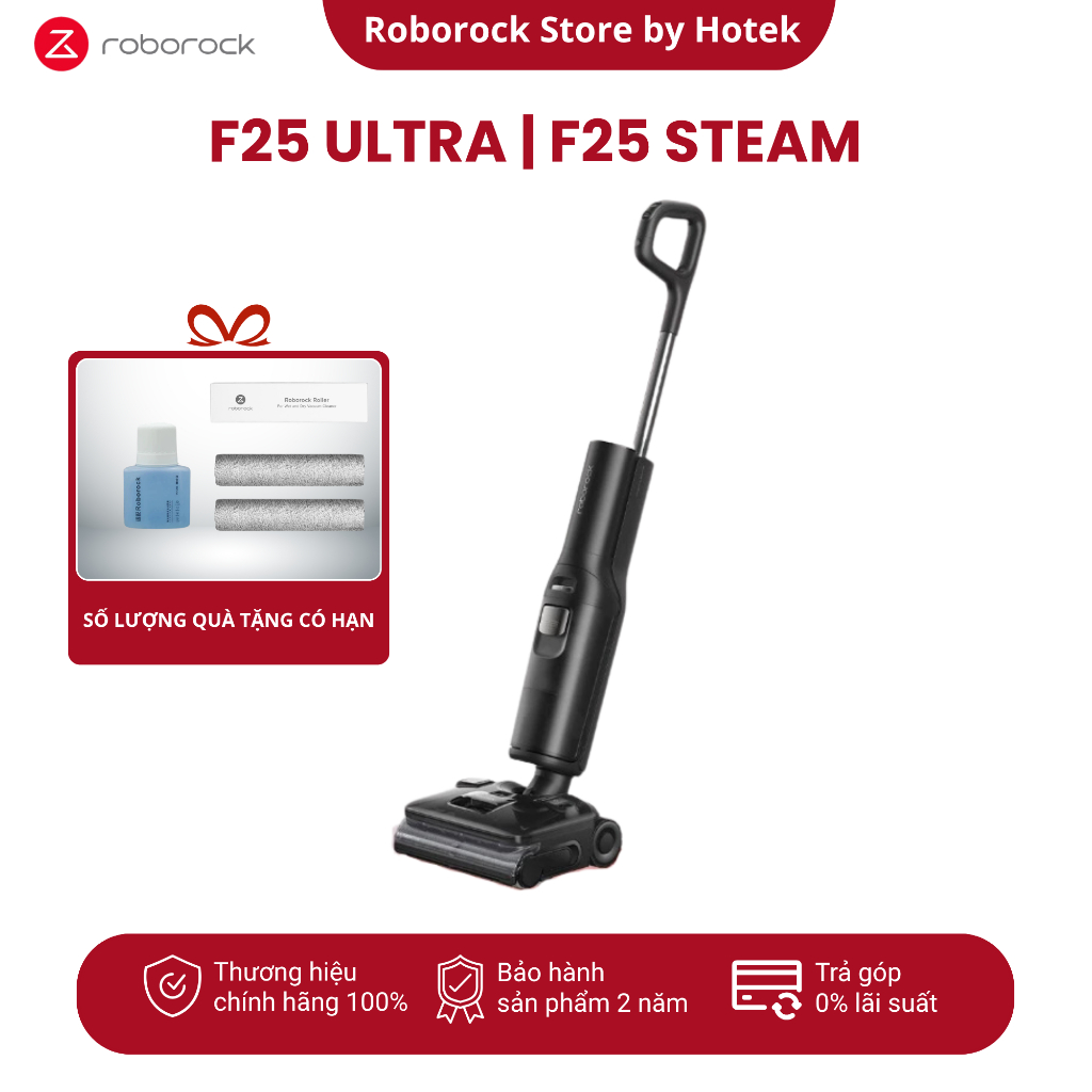 Máy hút bụi cầm tay Roborock F25 Ultra| F25 Steam với lực hút mạnh, Bảo hành chính hãng 24 tháng