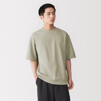 [26AW] MUJI Áo Thun Nam Waffle Cổ Tròn Tay Ngắn
