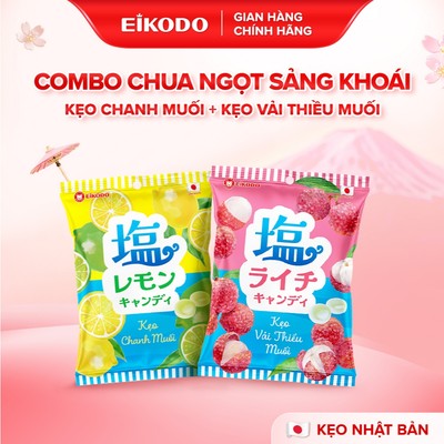Combo Chua Ngọt Sảng Khoái Vải thiều muối 120g, Chanh muối 120g