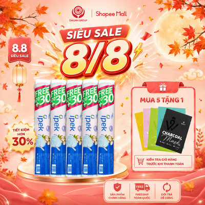 Bông tẩy trang Ipek Combo 5 gói X 150 miếng chính hãng ,cotton mềm mịn, không xơ, cho da nhạy cảm TẶNG 1 MẶT NẠ DALIV