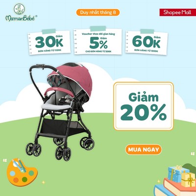 (MamanBébé chính hãng) Xe đẩy Combi Sugocal Light 4 bánh quay tự động màu hồng