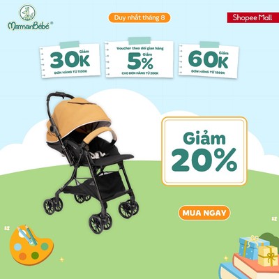 (MamanBébé chính hãng) Xe đẩy COMBI Handy 4Cas Compact - Đảo chiều tay cầm - Màu Vàng