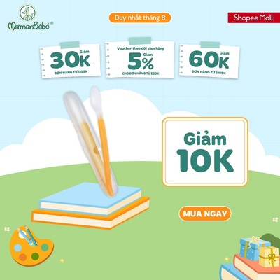 (MamanBébé chính hãng) 81008-Thìa ăn kèm hộp combi