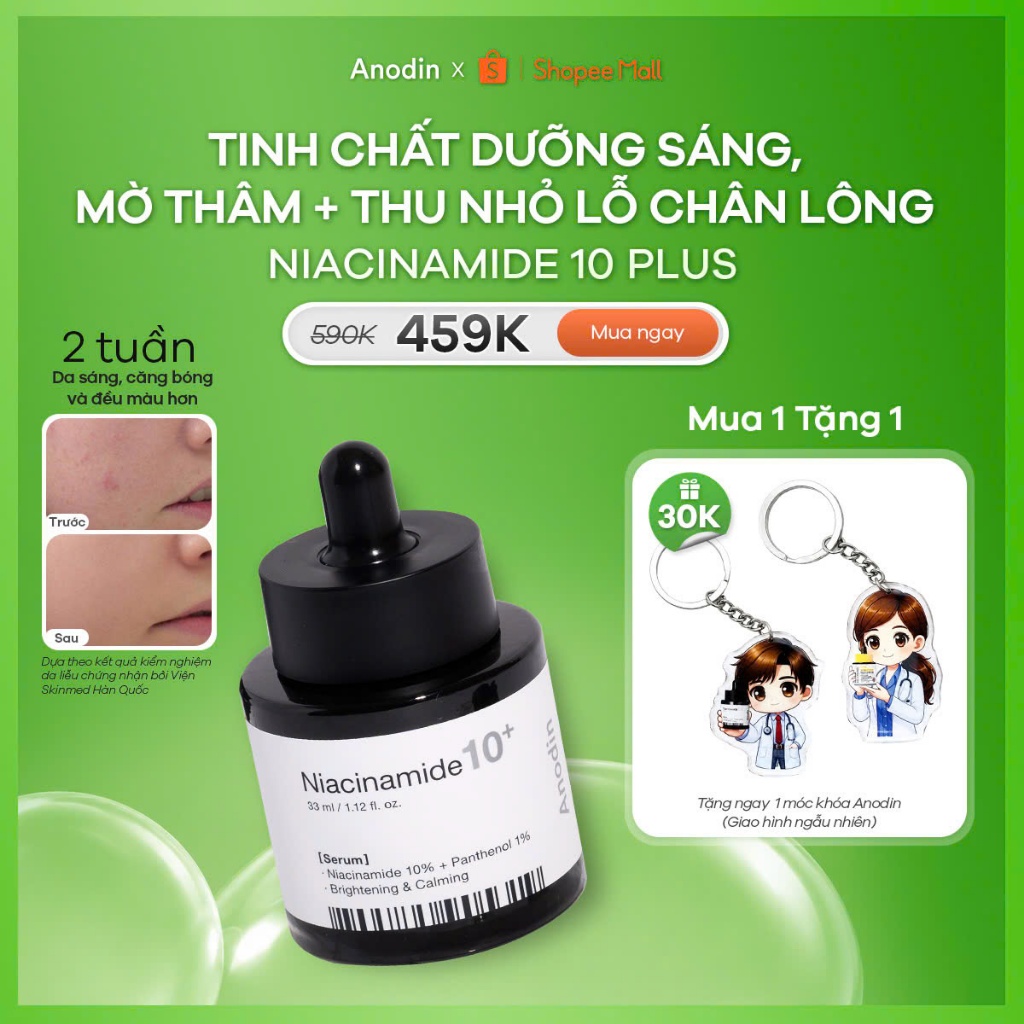 [VHL x ANODIN] Serum dưỡng sáng và mờ thâm Anodin Niacinamide 10 Plus 33ml