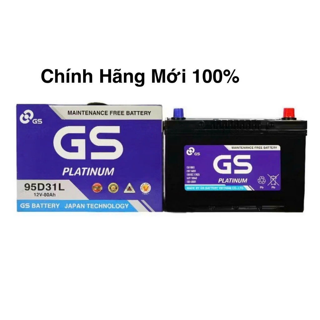 Bình ắc quy 12v miễn bảo dưỡng GS MF 90D31L (12V-80ah)
