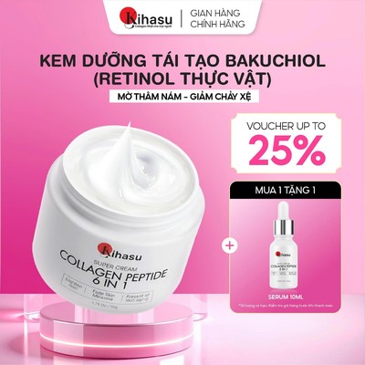[LIVE] Kem Dưỡng Ẩm Collagen Kihasu Peptide 6in1 Giúp Da Căng Bóng, Trắng Sáng Tự Nhiên, Mờ Nám