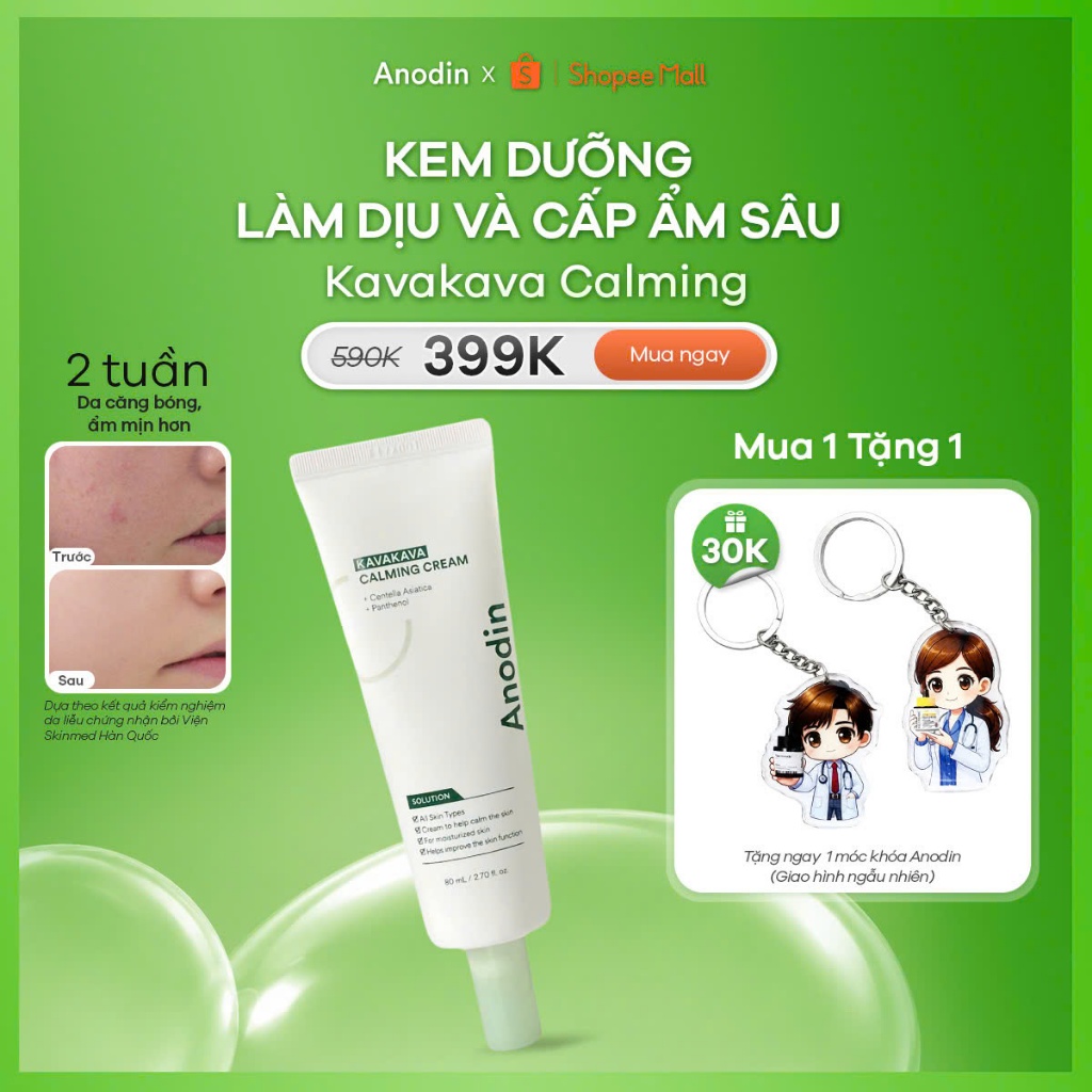 [VHL x ANODIN] Kem dưỡng làm dịu và cấp ẩm Anodin KavaKava Calming Cream 80ml