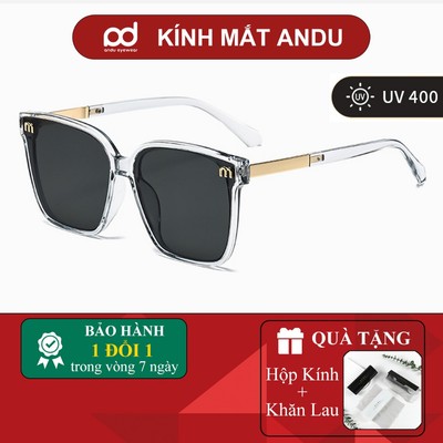 Kính Râm Nam Nữ Chống Tia UV ANDU Dáng Vuông Sang Chảnh Thời Trang Bảo Vệ Mắt 504