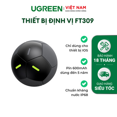 Thiết bị định vị thông minh Ugreen FineTrack 2 IOS IP68 | Thiết kế hình trái bóng | Chính hãng - BH 18 Tháng 1 đổi 1
