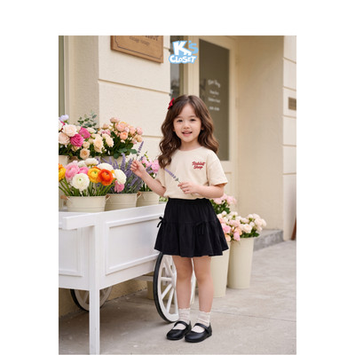 Chân Váy Bí K'S CLOSET Có Kèm Quần Bên Trong Chất Liệu Vải Cotton Cho Bé Gái (2-14 tuổi) từ 10kg-58kg E117FIS