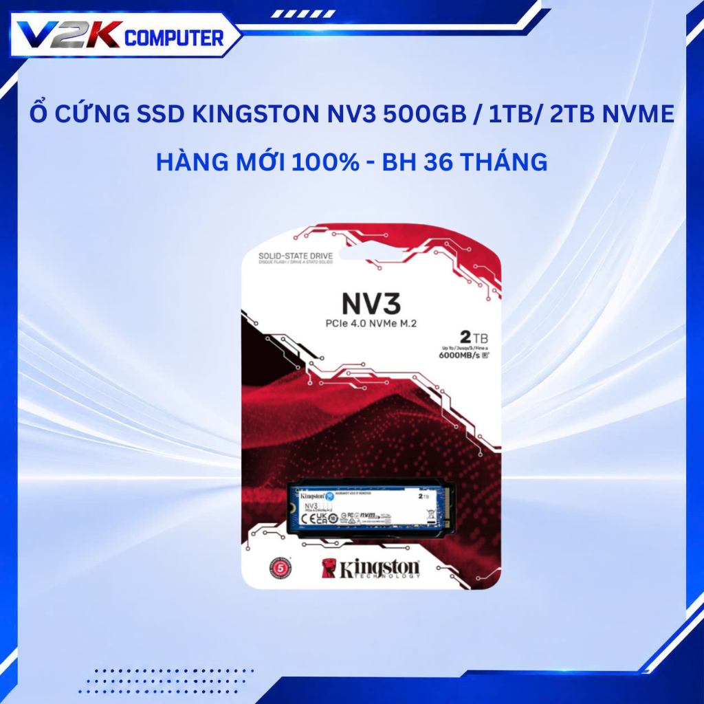 Ổ cứng SSD Kingston NV3 500GB / 1TB/ 2TB Nvme Gen 4x4  - BH36TH.v2k