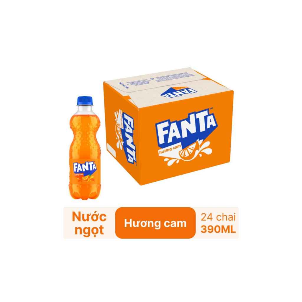 [1 Thùng] Fanta Cam 390ml(24 Chai)