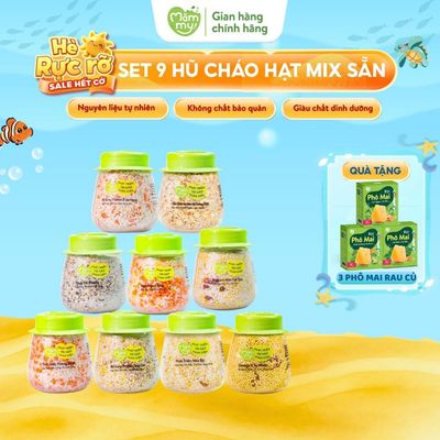 Combo 9 hũ hạt ăn dặm cho bé mix sẵn Mămmy nấu cháo bổ sung chất dinh dưỡng cho bé ăn dặm 6 tháng