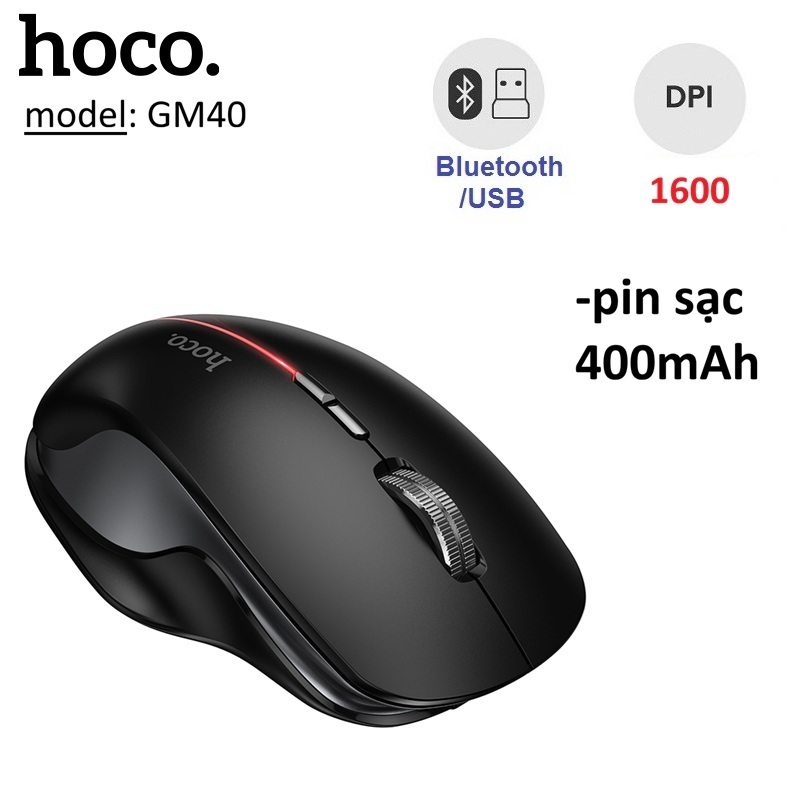 Chuột máy tính văn phòng Bluetooth Hoco GM40 400mAh/ 1600 DPi -bảo hành 6 tháng