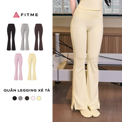 Quần tập gym, yoga, pilates nữ ống loe Fitme Bloom legging xẻ tà cạp cao nâng mông QDBL02