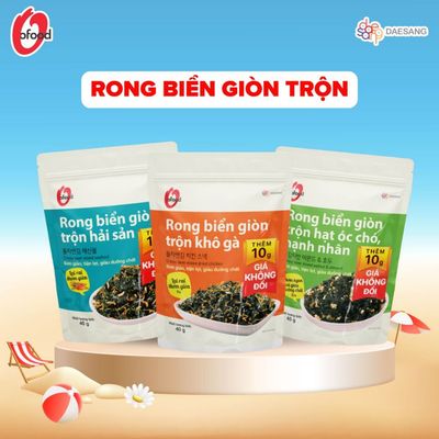COMBO 3 Rong biển giòn trộn 3 vị O’Food 40g – Đồ ăn vặt ngon, ăn liền, trộn cơm, cháo.