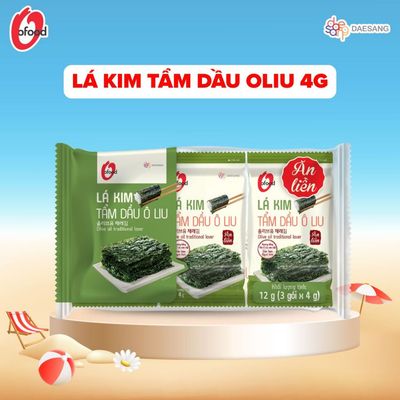 Rong biển / Lá kim 4G tẩm dầu Oliu O'food giòn, thơm, gia vị vừa miệng, ăn liền hoặc ăn kèm