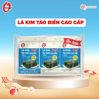 Lá kim tảo biển cao cấp O’Food – Lốc 3 gói 5g – Đồ ăn vặt ngon