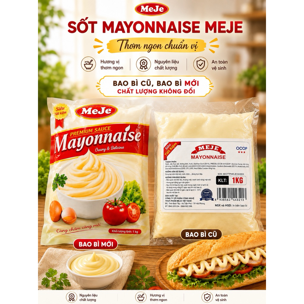 1 bịch 1kg sốt Mayonnaise Meje