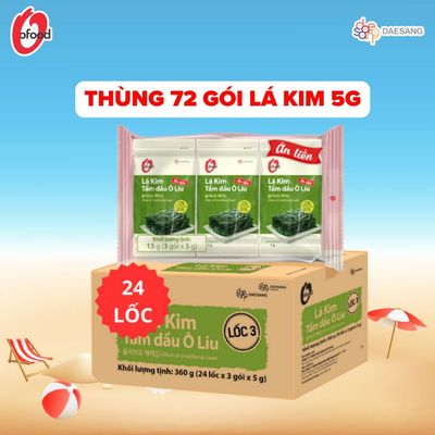 [Thùng 24 lốc] lá kim tẩm dầu Oliu lốc 3 O'Food